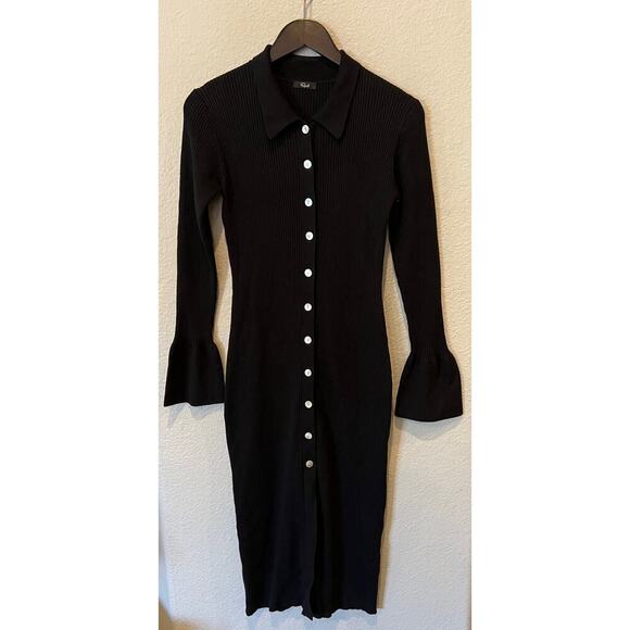 NWT Rails Rosalie Rib Long Sleeve Cotton Blend Midi Sweater Dress Size Medium - Picture 10 of 10